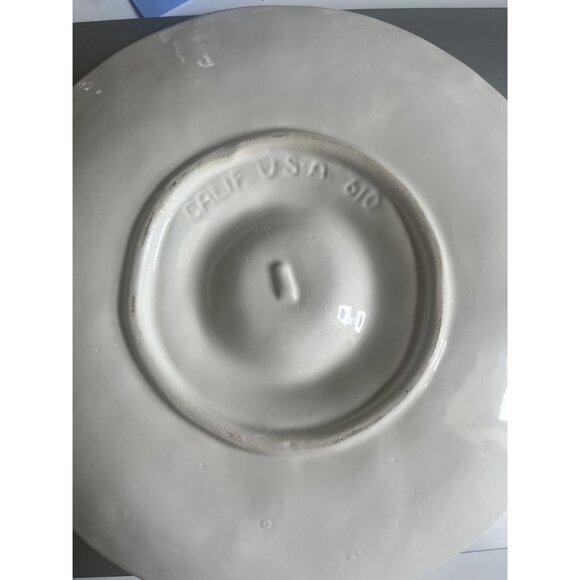 Vintage California Pottery 10" Oyster Plates Set Of 2 - Picture 5 of 5